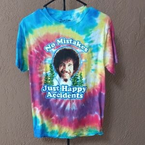 Bob Ross Tie-Dye Short Sleeve T-Shirt Size Small